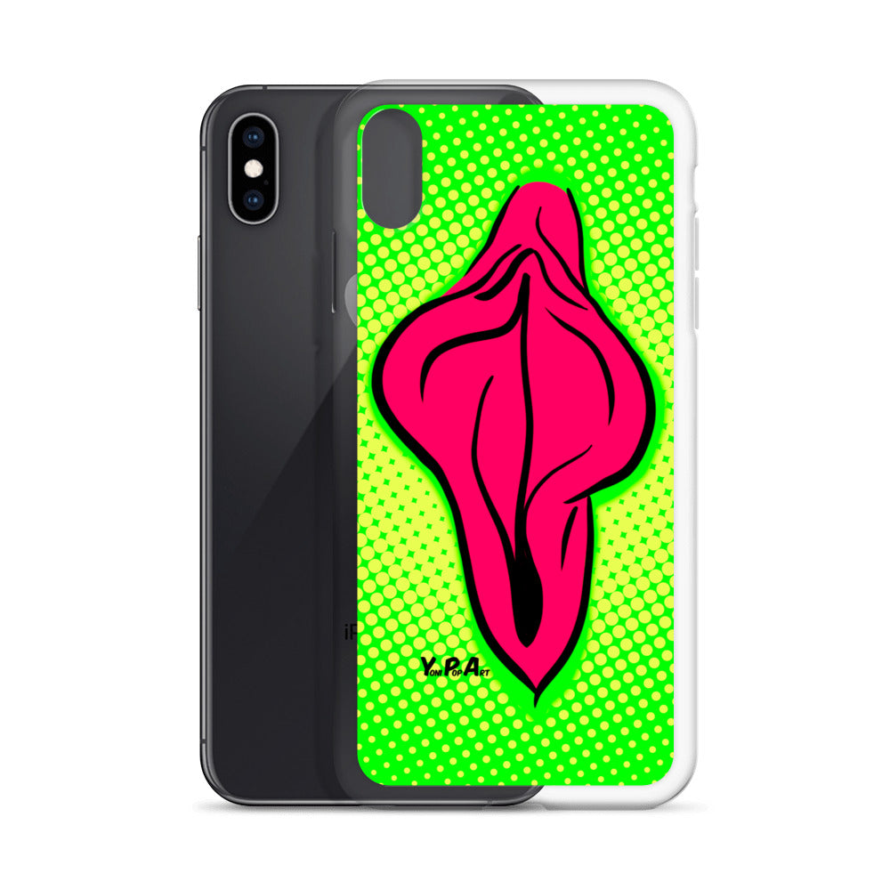 iPhone-Hülle YoniPopArt "pink flaps on green points #2"