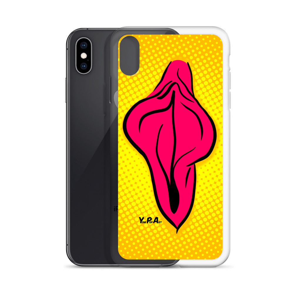 iPhone-Hülle YoniPopArt "pink flaps on yellow #2"