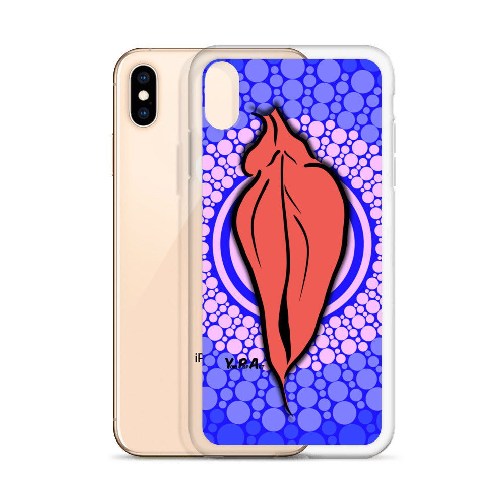 iPhone-Hülle YoniPopArt "pink flaps on blue points #3"