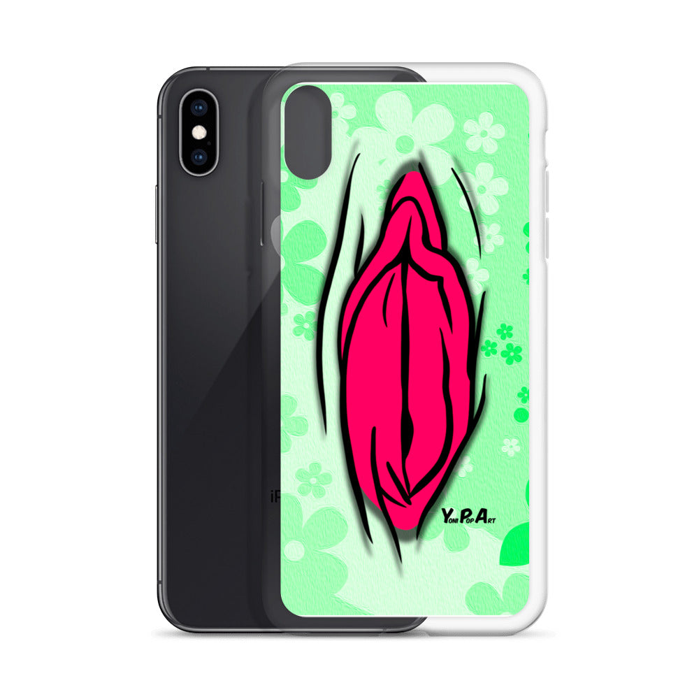 iPhone-Hülle "YoniPopArt #4 on light green Flowers"