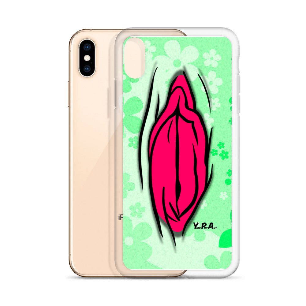 iPhone-Hülle "YoniPopArt #4 on light green Flowers"