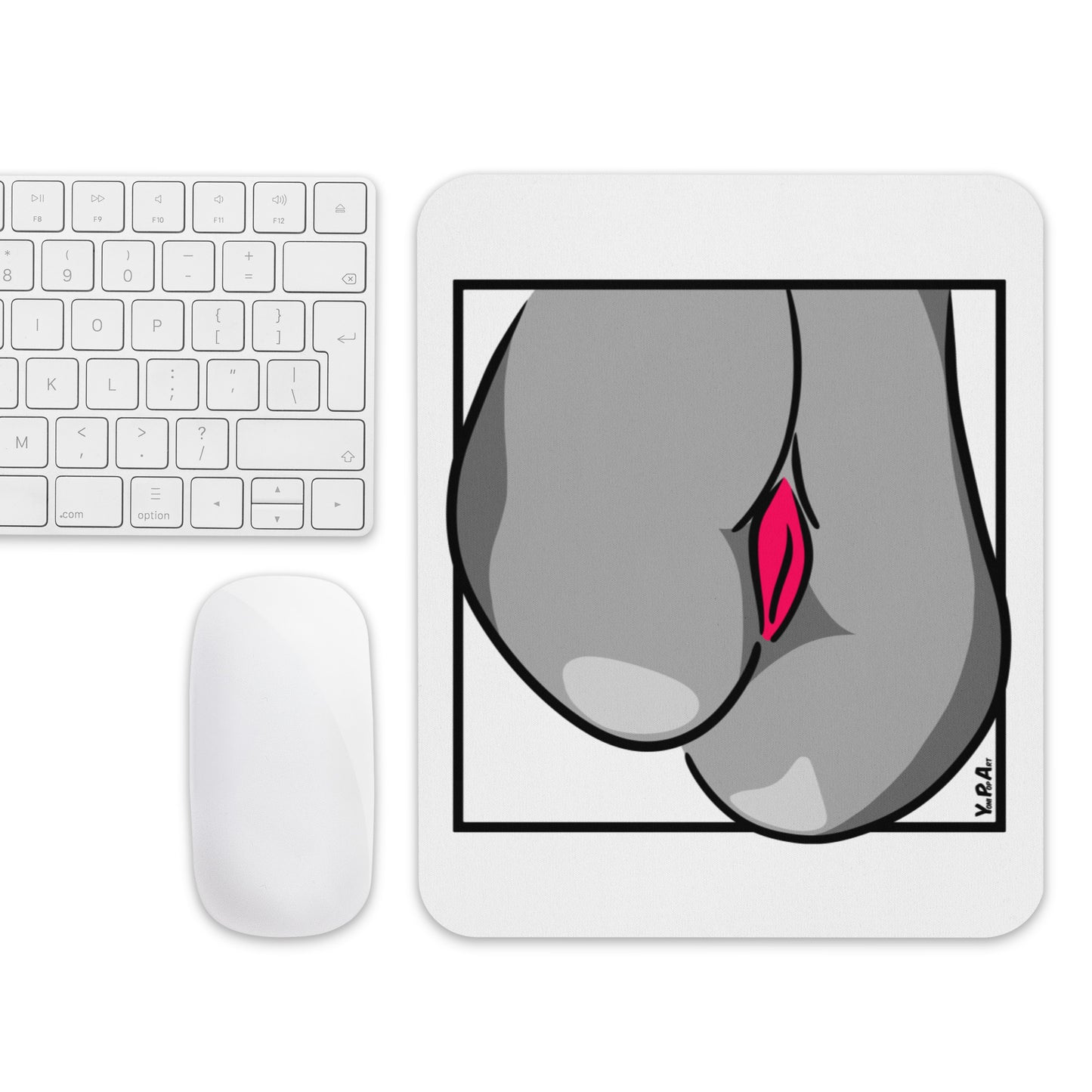 Mauspad Backside #3 in Schwarz-Weiss-Pink