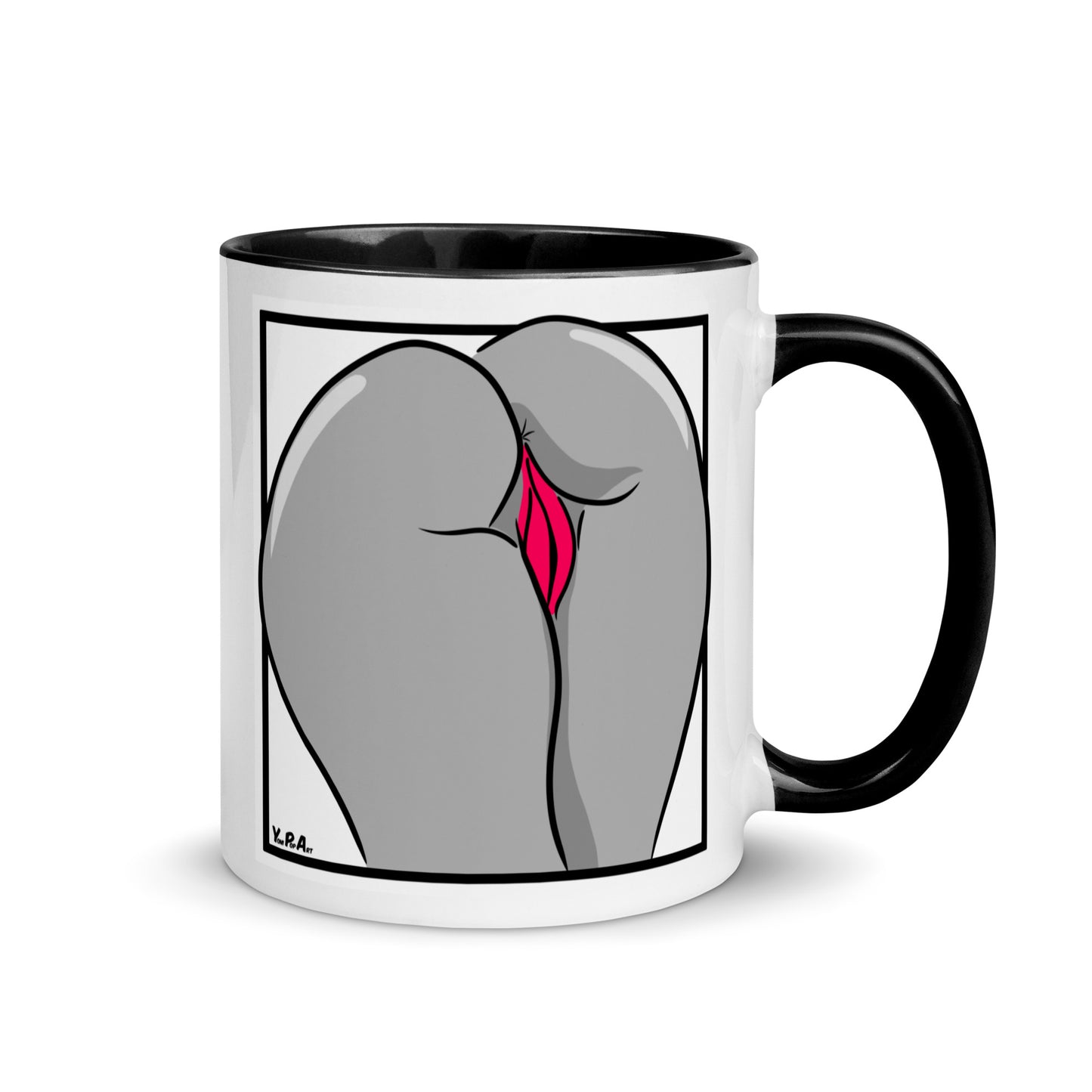 Tasse mit Backside in Schwarz-Weiss-Pink