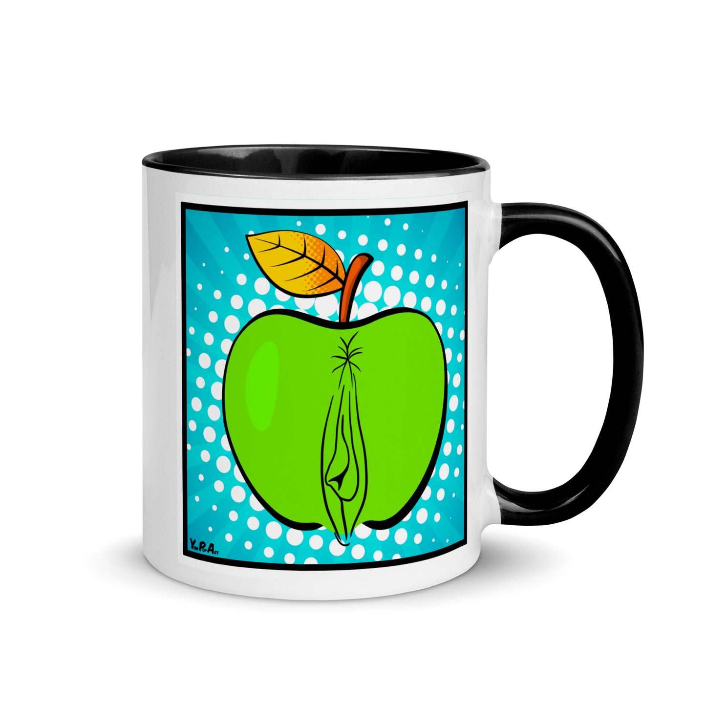 Tasse YoniPopArt "Apple" mit farbiger Innenseite