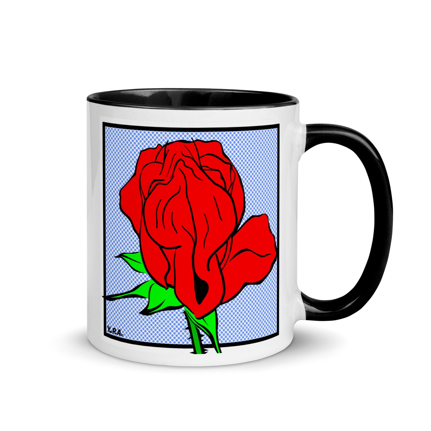 Tasse YoniPopArt "Rose" mit farbiger Innenseite