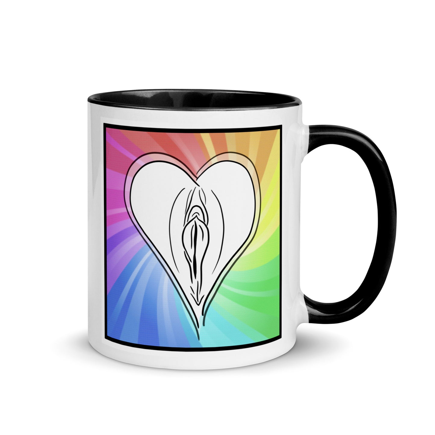 Tasse YoniPopArt "Rainbow" mit farbiger Innenseite