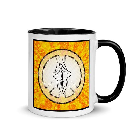 Tasse YoniPopArt "Peace" mit farbiger Innenseite
