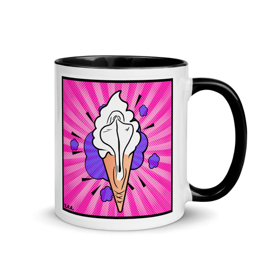 Tasse YoniPopArt "lick' it" mit farbiger Innenseite