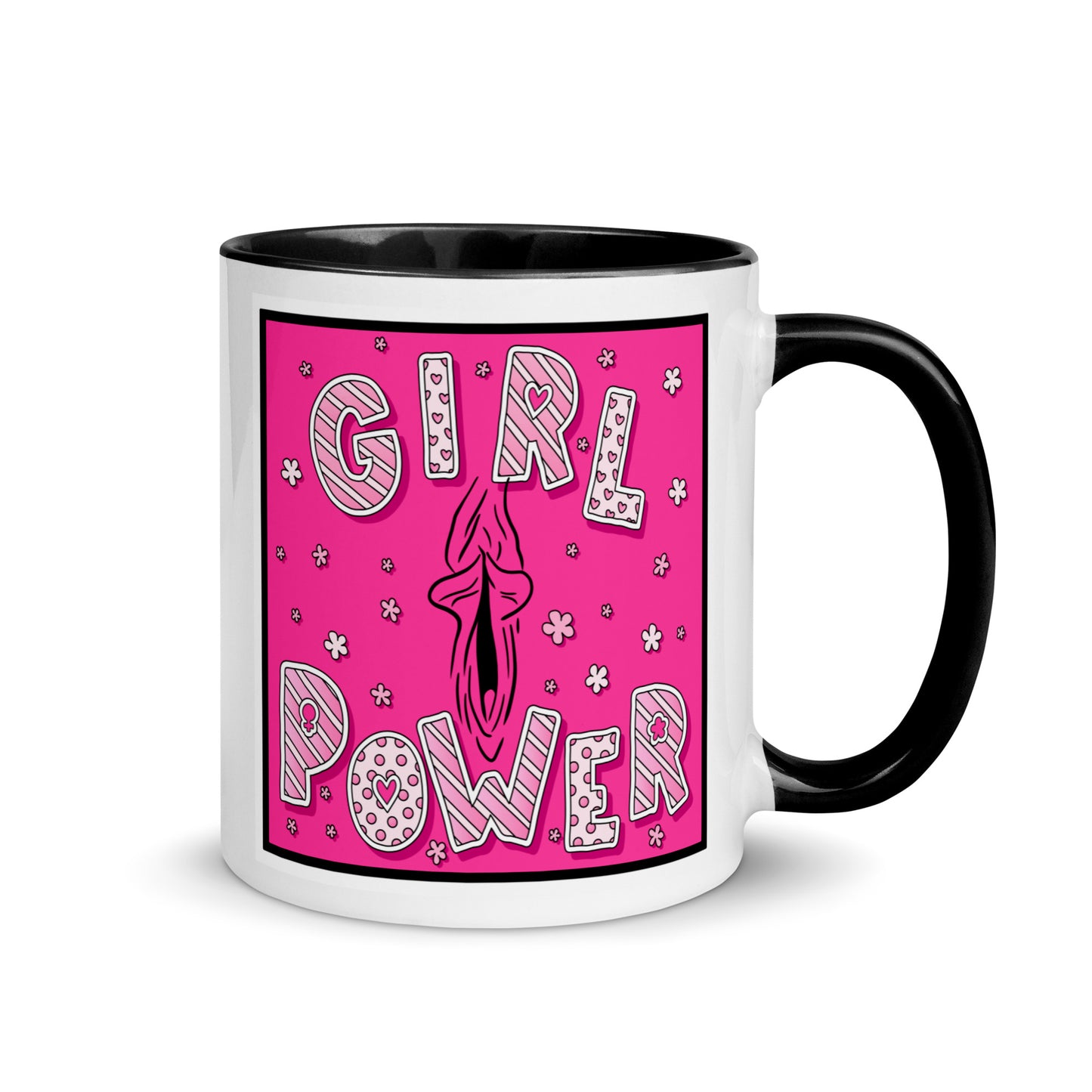 Tasse YoniPopArt "GirlPower" mit farbiger Innenseite