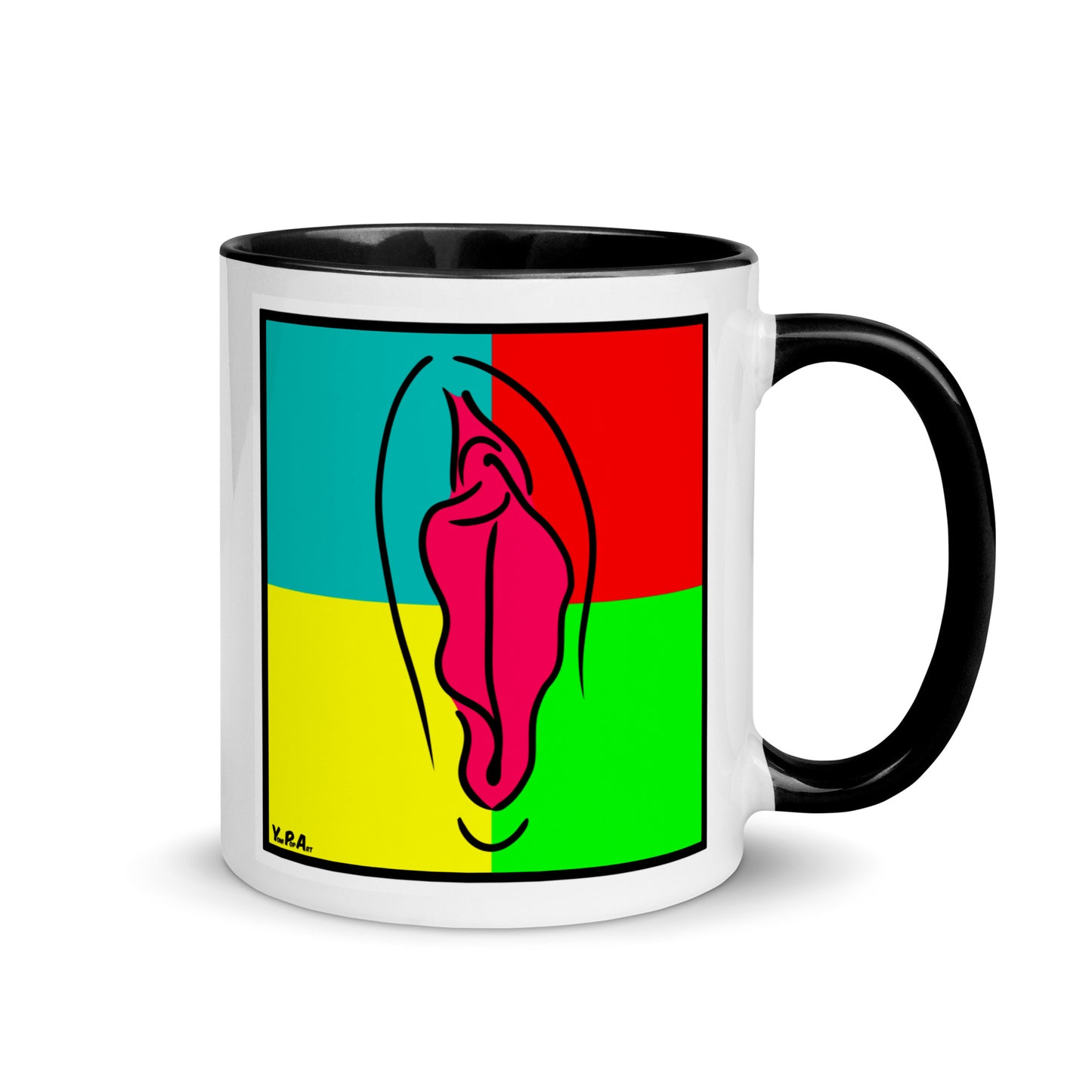 Tasse YoniPopArt "pink pop #1" mit farbiger Innenseite