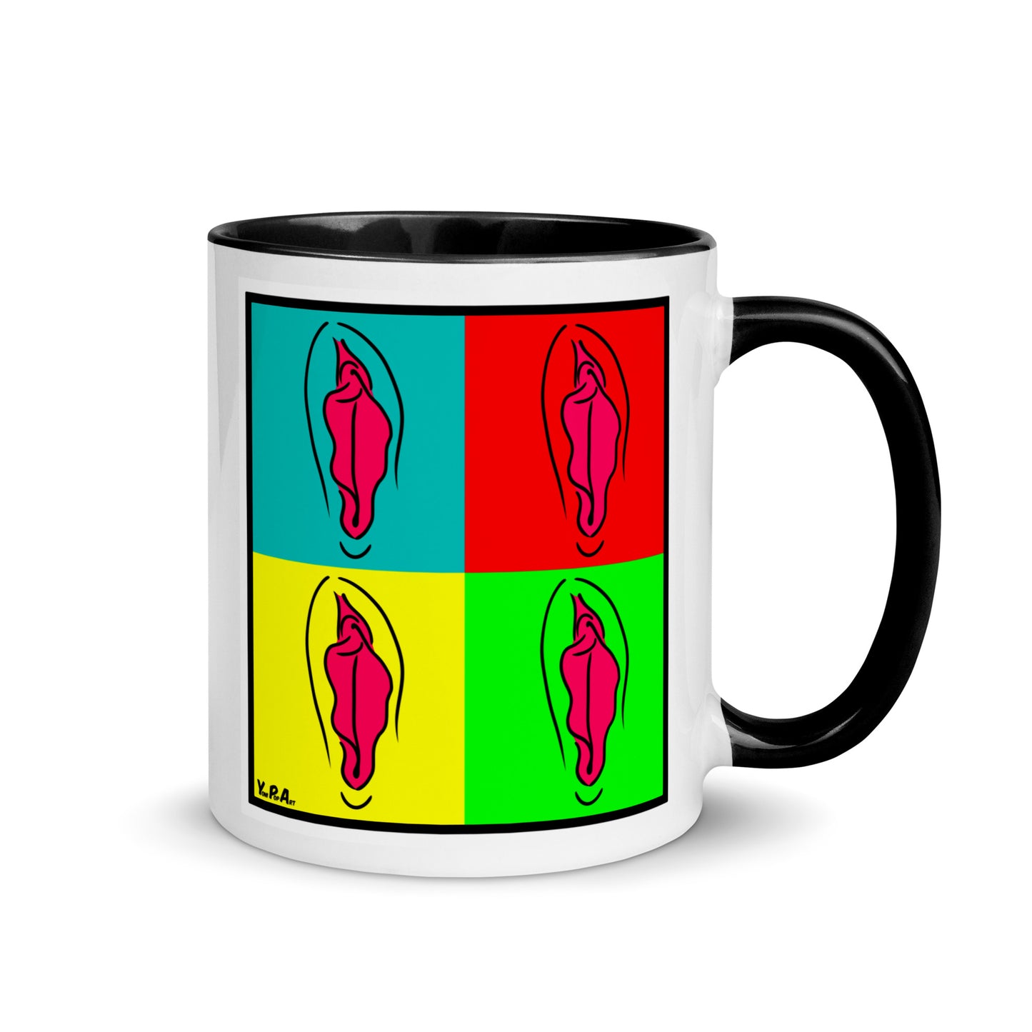 Tasse YoniPopArt "pink pop collection #1" mit farbiger Innenseite