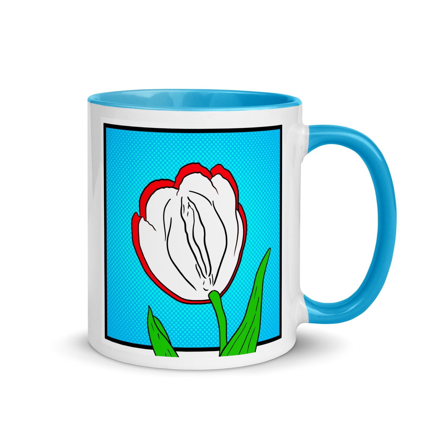 Tasse YoniPopArt #8 mit farbiger Innenseite