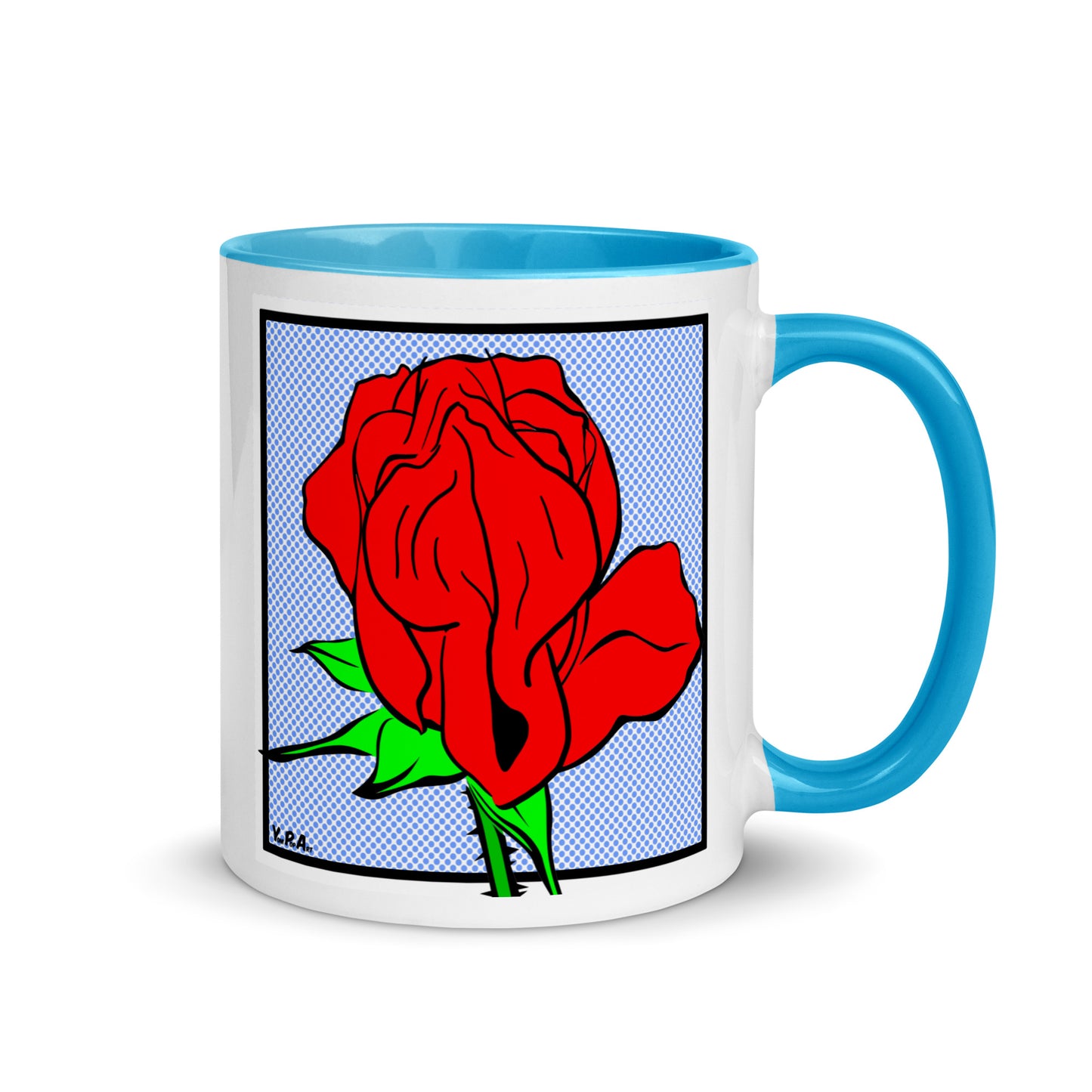 Tasse YoniPopArt "Rose" mit farbiger Innenseite