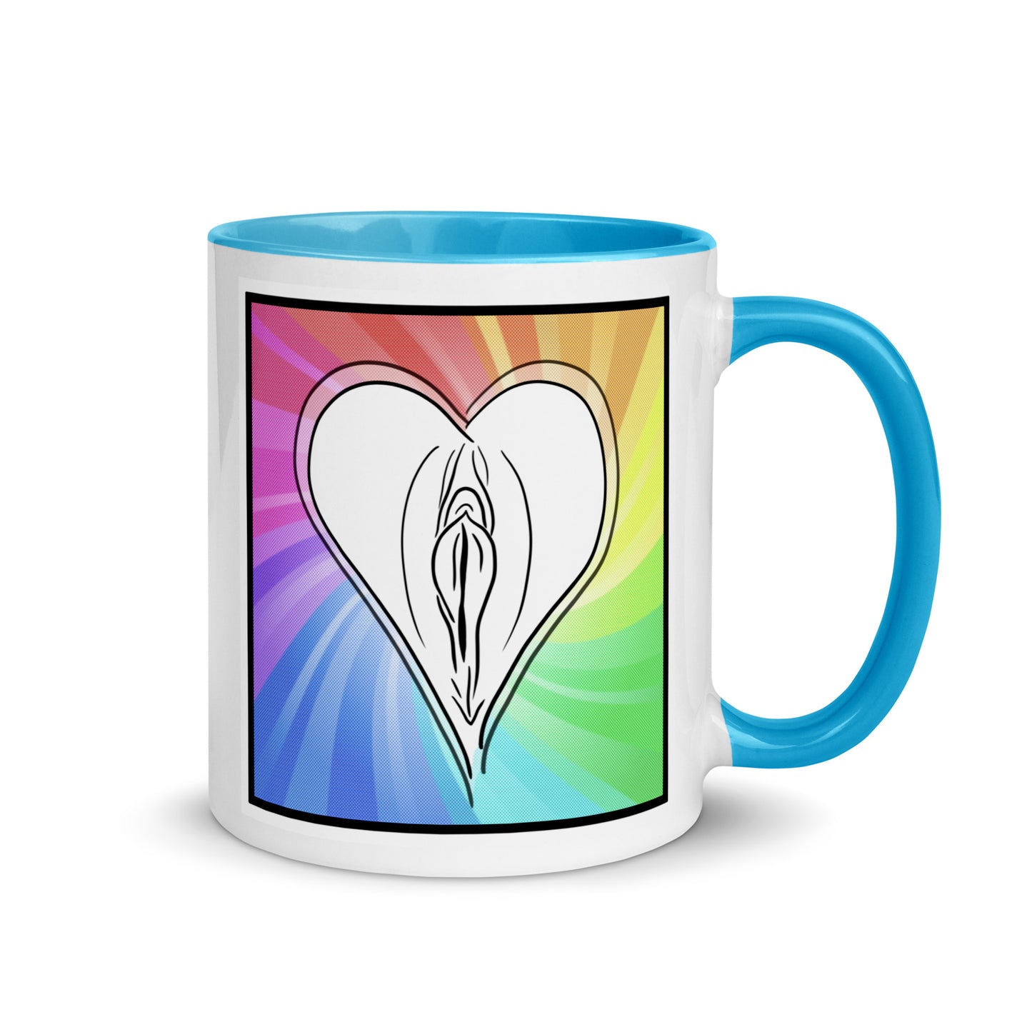 Tasse YoniPopArt "Rainbow" mit farbiger Innenseite