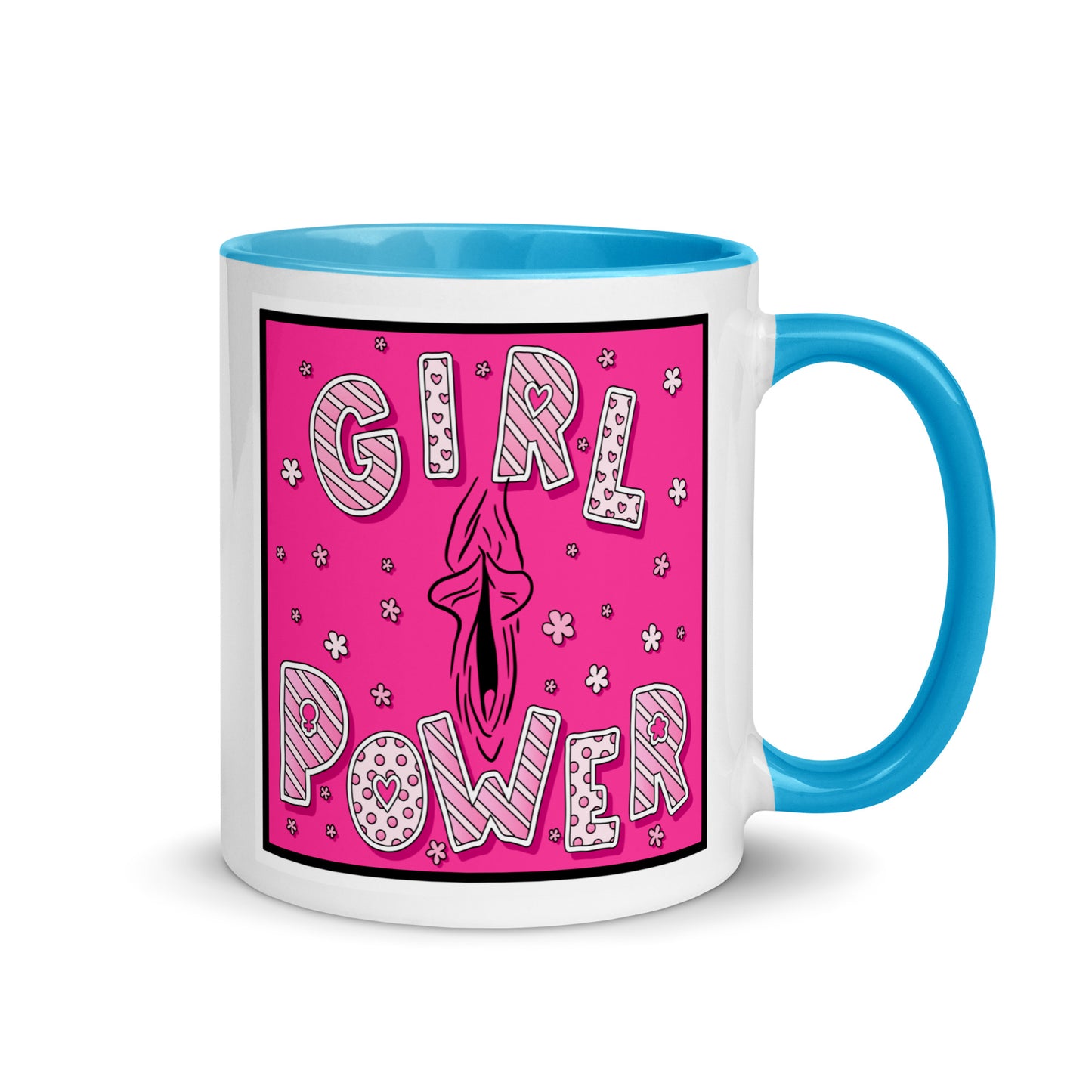 Tasse YoniPopArt "GirlPower" mit farbiger Innenseite
