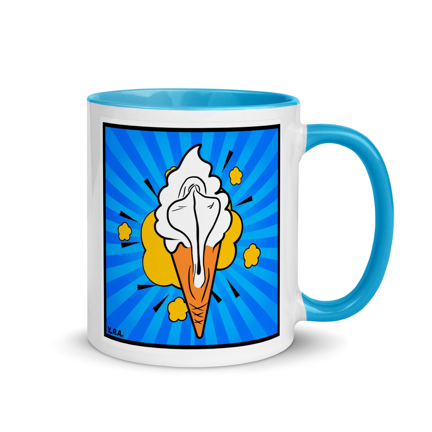 Tasse YoniPopArt "Lick it again" mit farbiger Innenseite