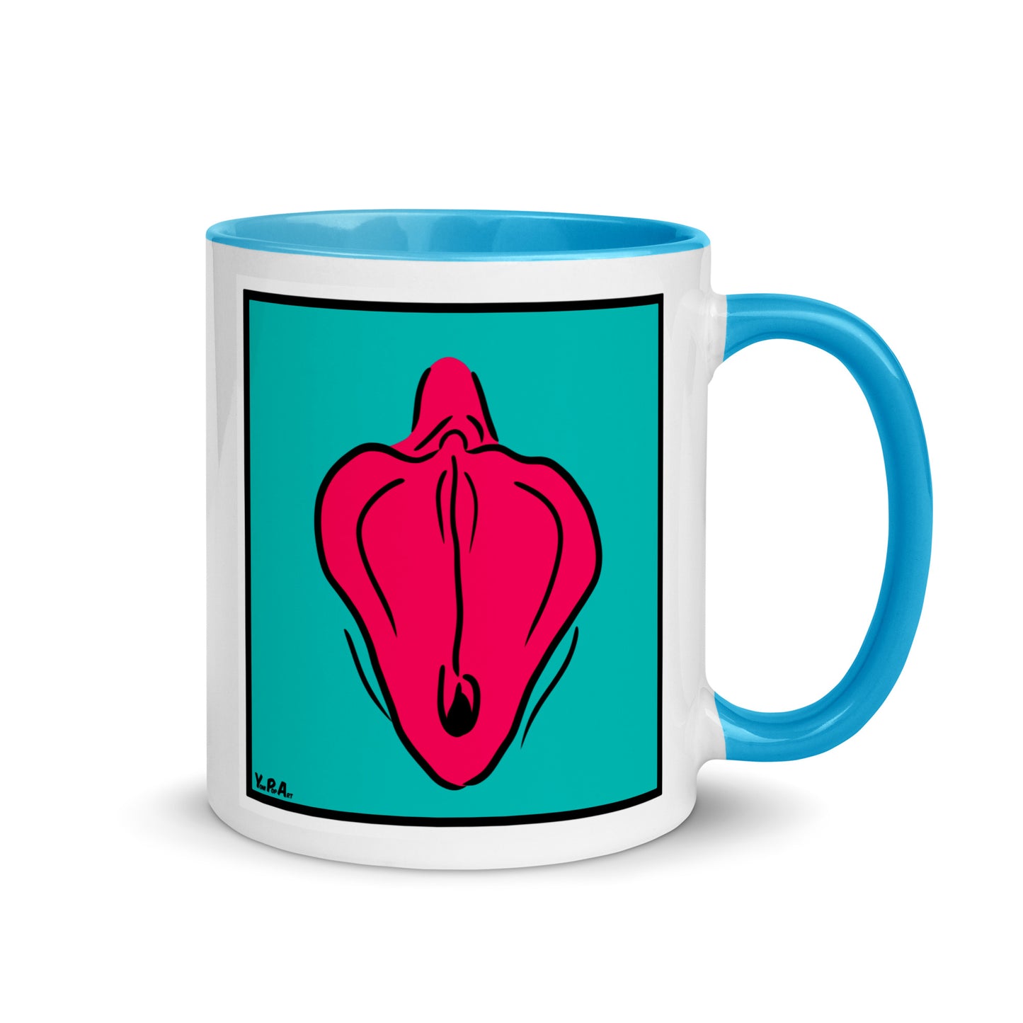 Tasse YoniPopArt "Flaps on inverse colour" mit farbiger Innenseite