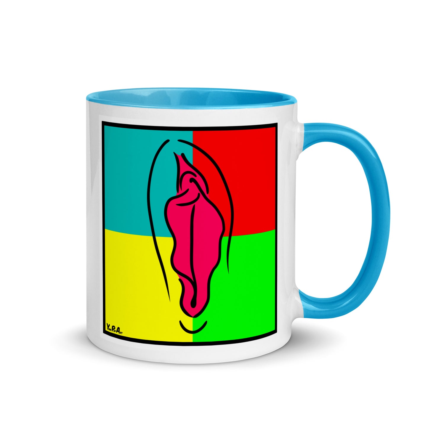 Tasse YoniPopArt "pink pop #1" mit farbiger Innenseite