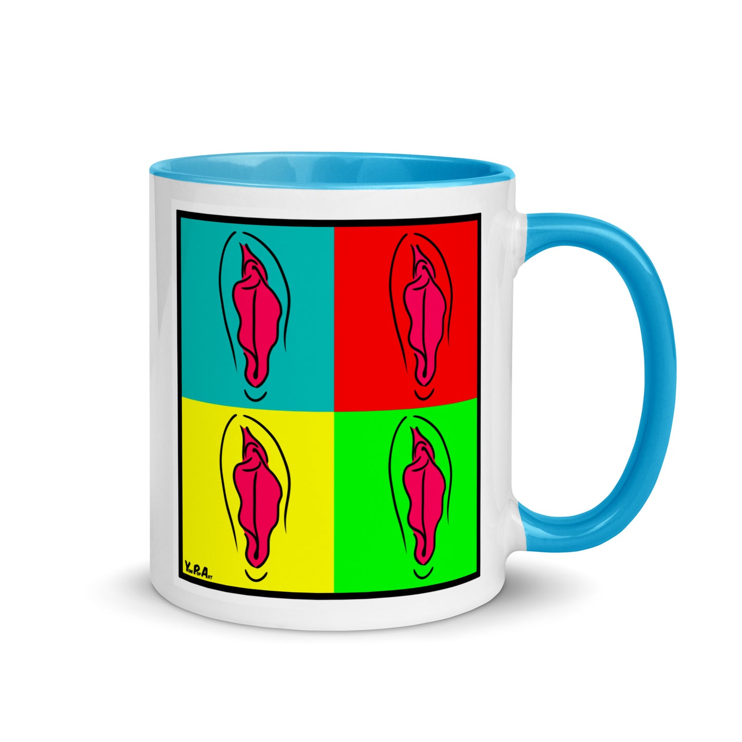 Tasse YoniPopArt "pink pop collection #1" mit farbiger Innenseite