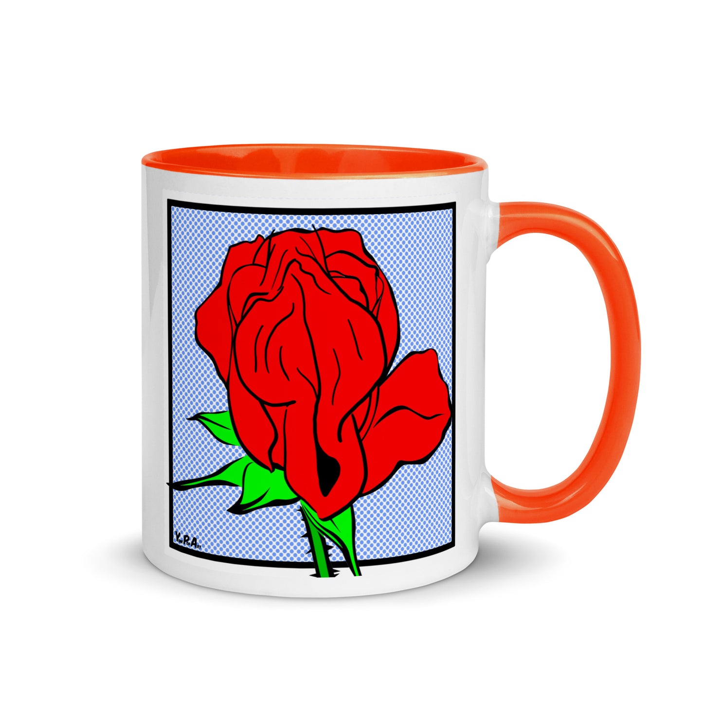 Tasse YoniPopArt "Rose" mit farbiger Innenseite