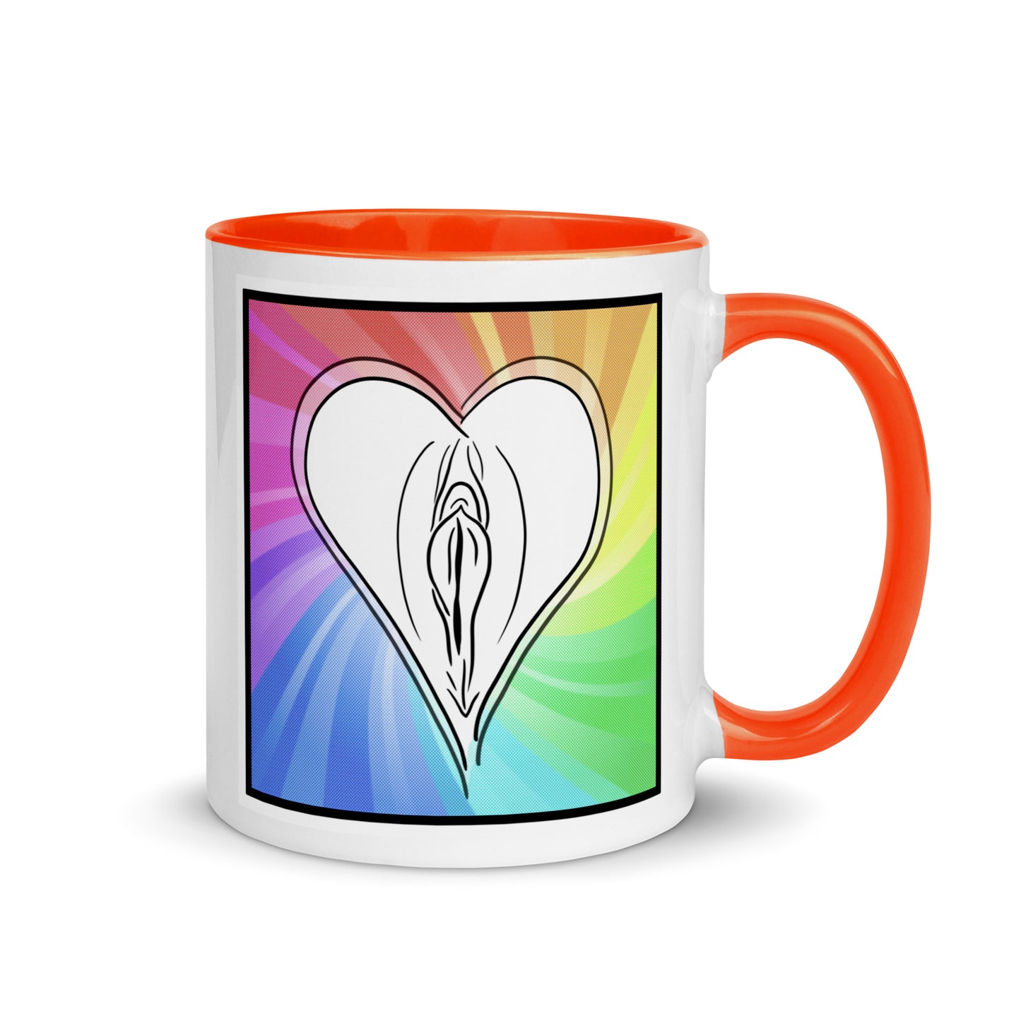Tasse YoniPopArt "Rainbow" mit farbiger Innenseite