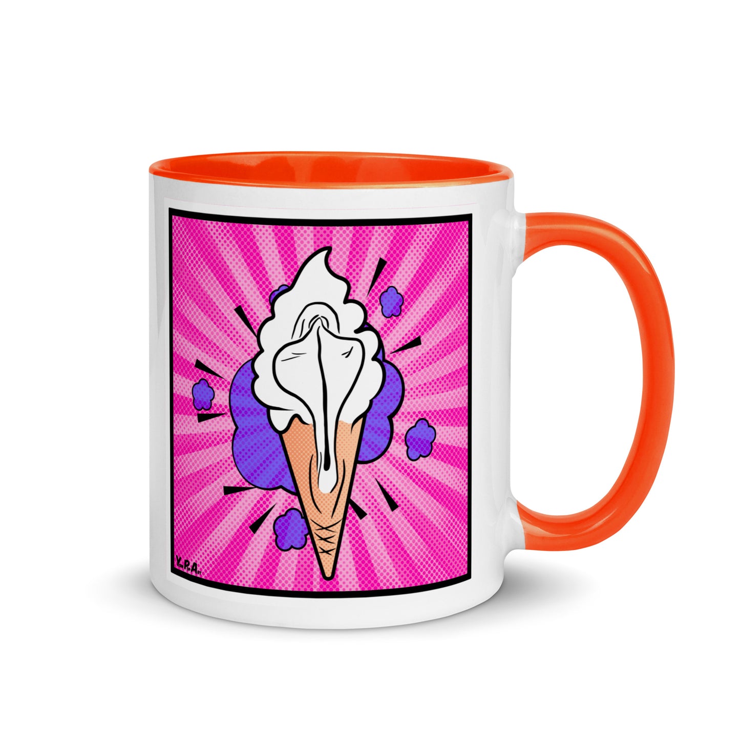 Tasse YoniPopArt "lick' it" mit farbiger Innenseite