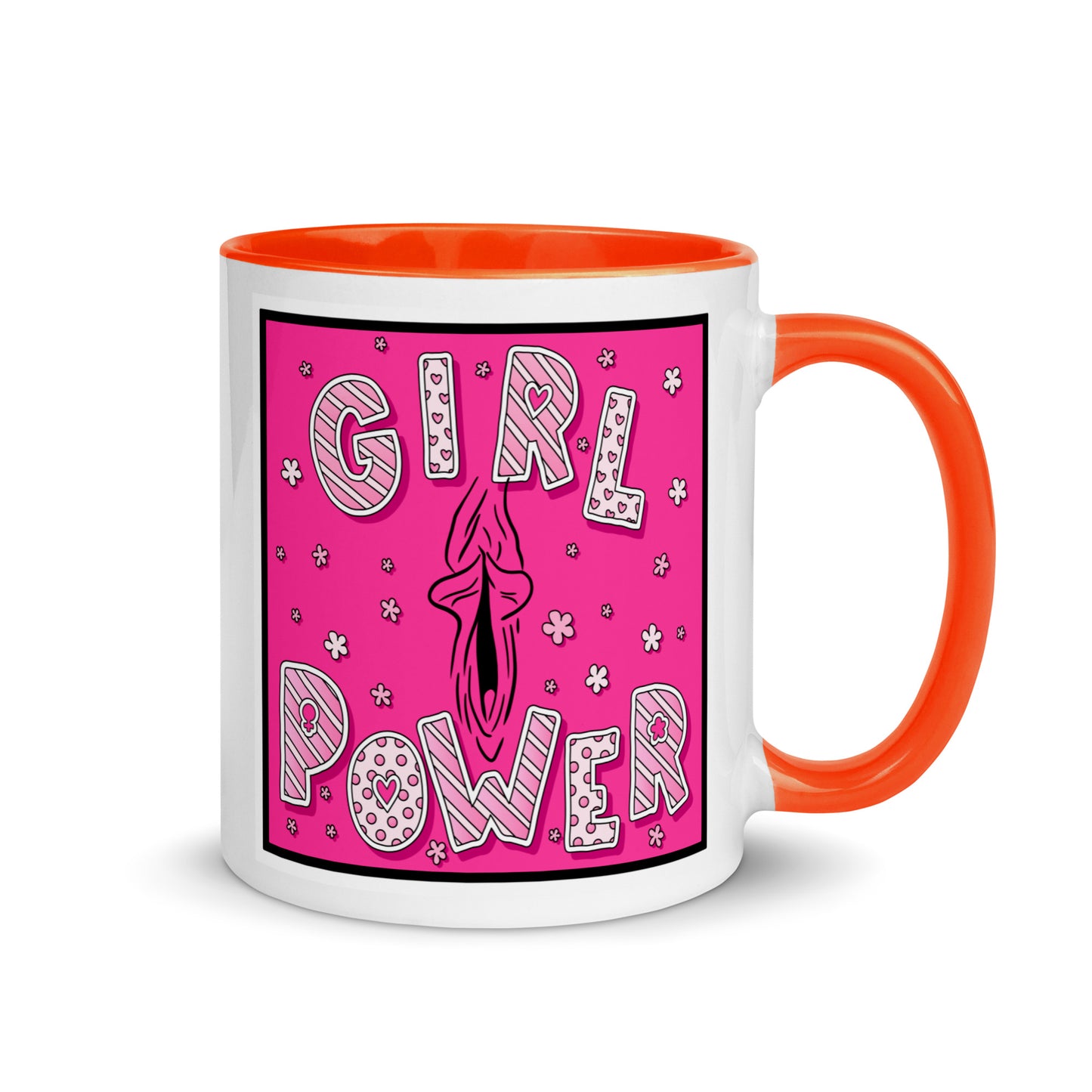 Tasse YoniPopArt "GirlPower" mit farbiger Innenseite