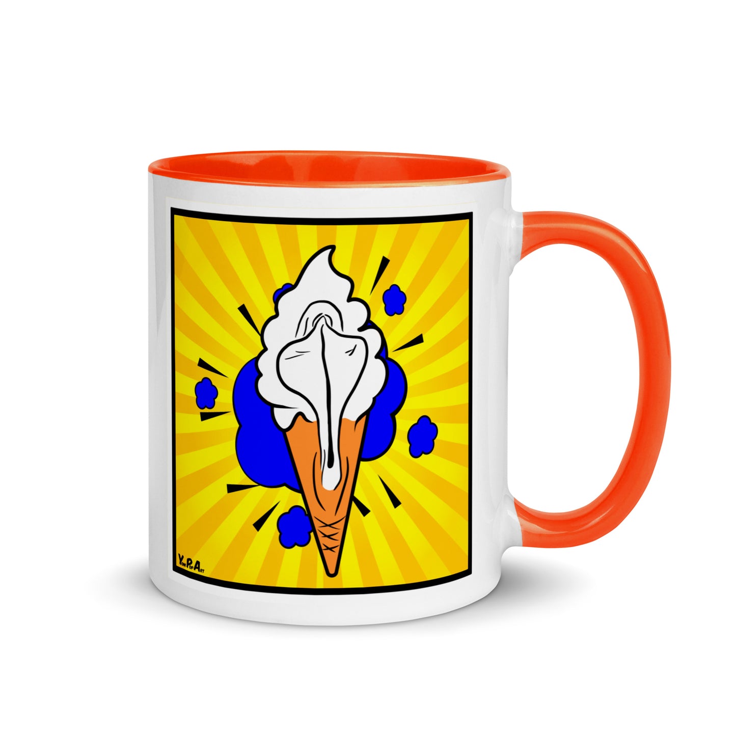 Tasse YoniPopArt "Lick it baby" mit farbiger Innenseite