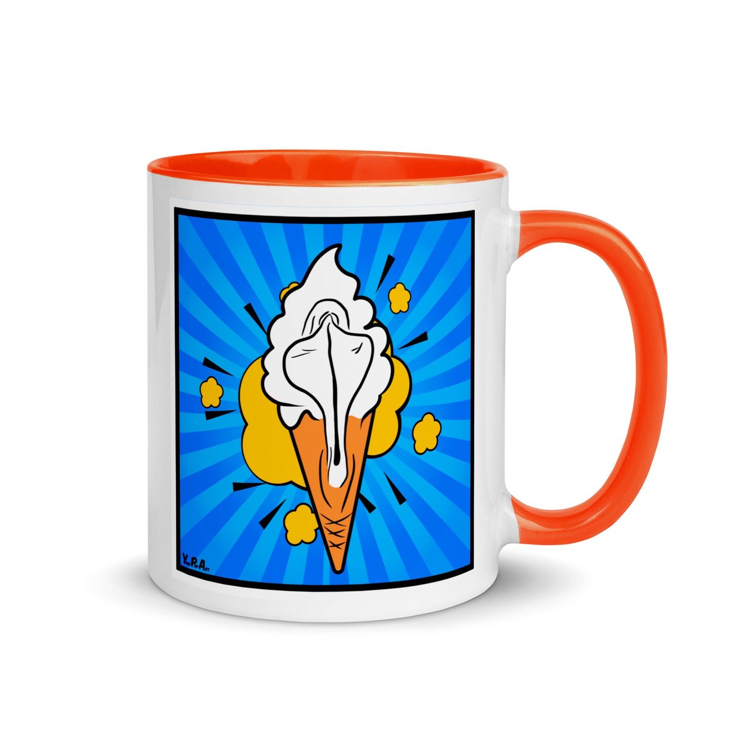 Tasse YoniPopArt "Lick it again" mit farbiger Innenseite