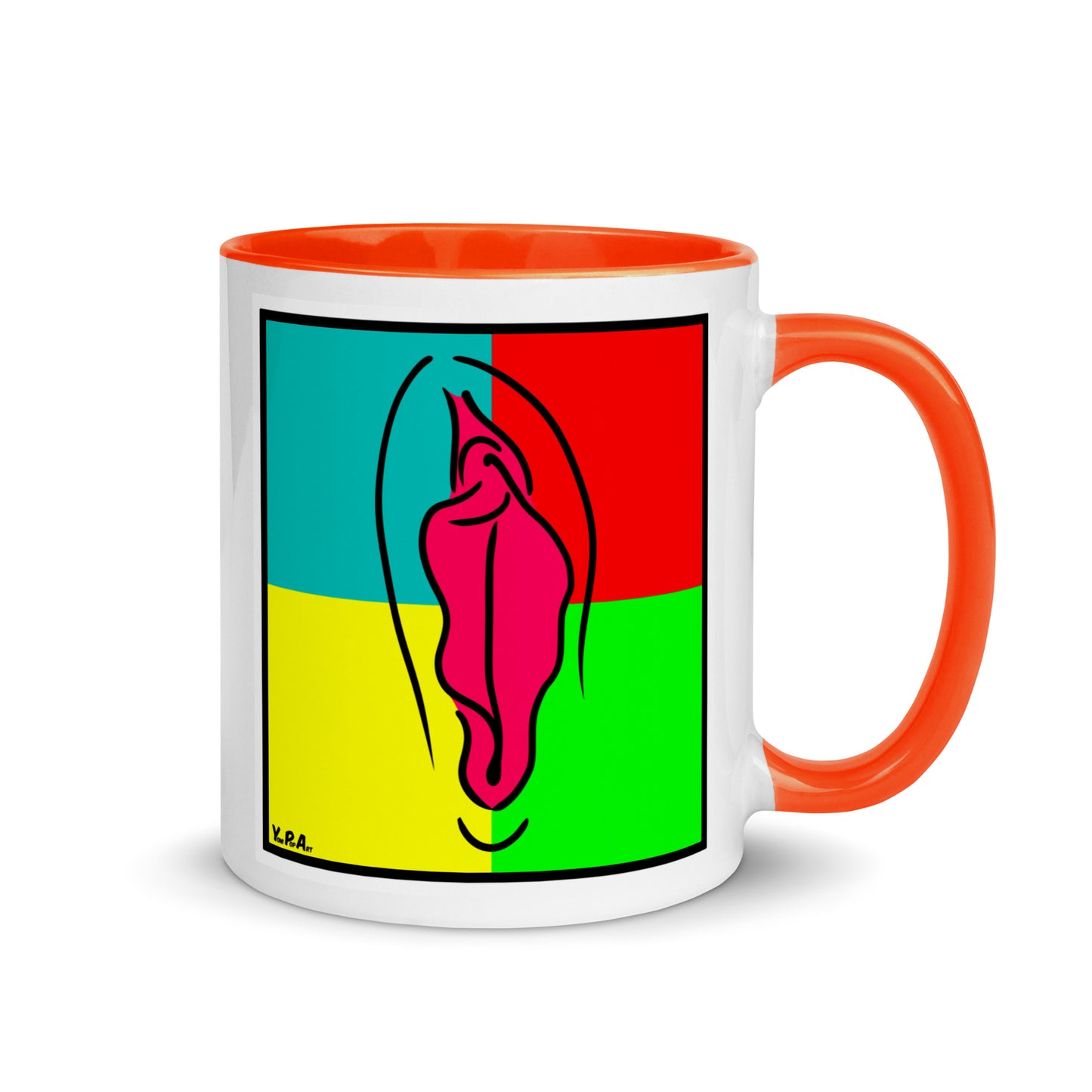Tasse YoniPopArt "pink pop #1" mit farbiger Innenseite