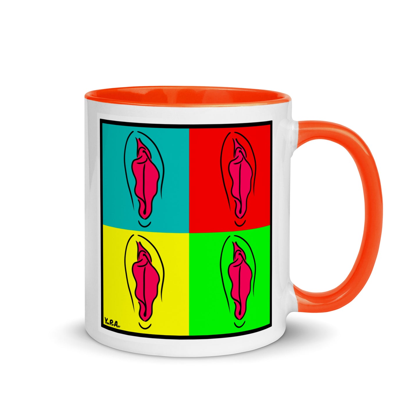Tasse YoniPopArt "pink pop collection #1" mit farbiger Innenseite
