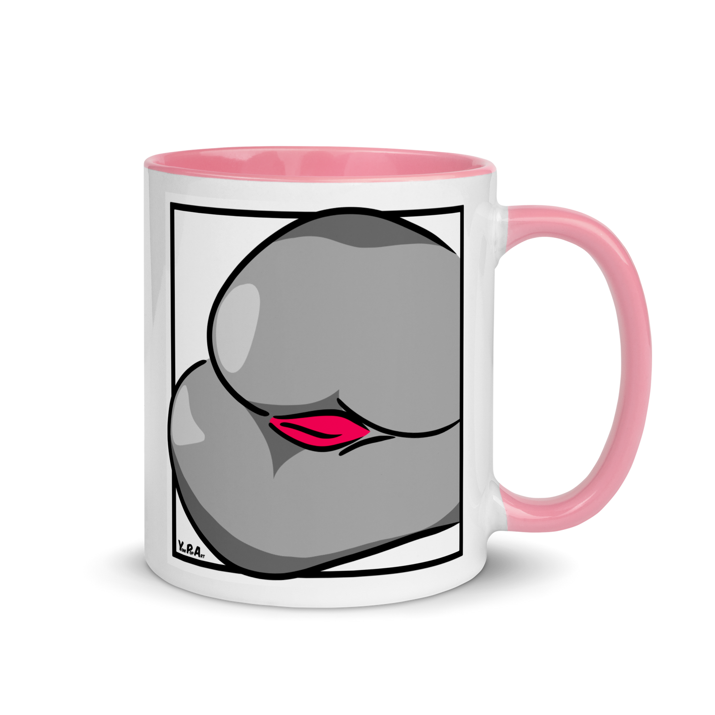 Tasse mit Backside #3 in Schwarz-Weiss-Pink