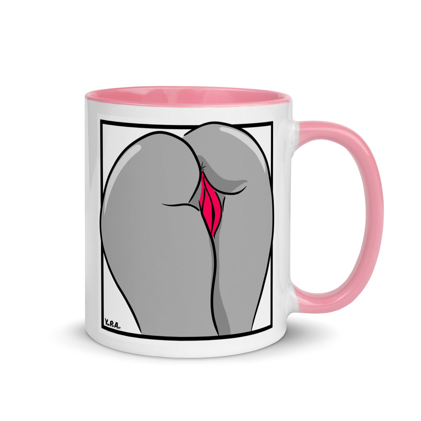 Tasse mit Backside in Schwarz-Weiss-Pink