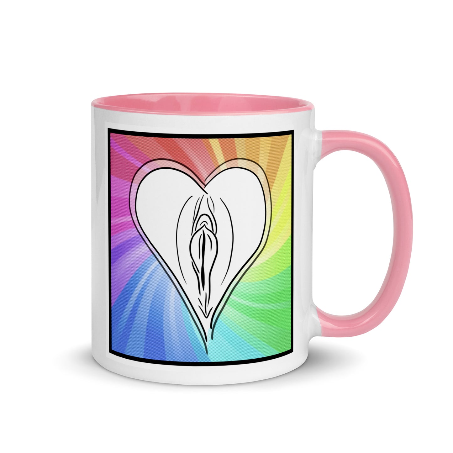 Tasse YoniPopArt "Rainbow" mit farbiger Innenseite