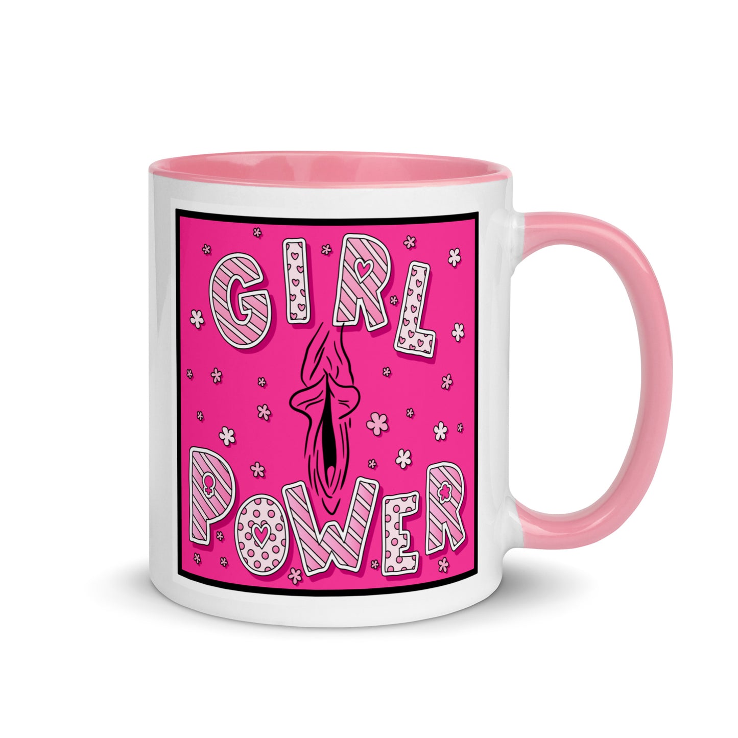 Tasse YoniPopArt "GirlPower" mit farbiger Innenseite
