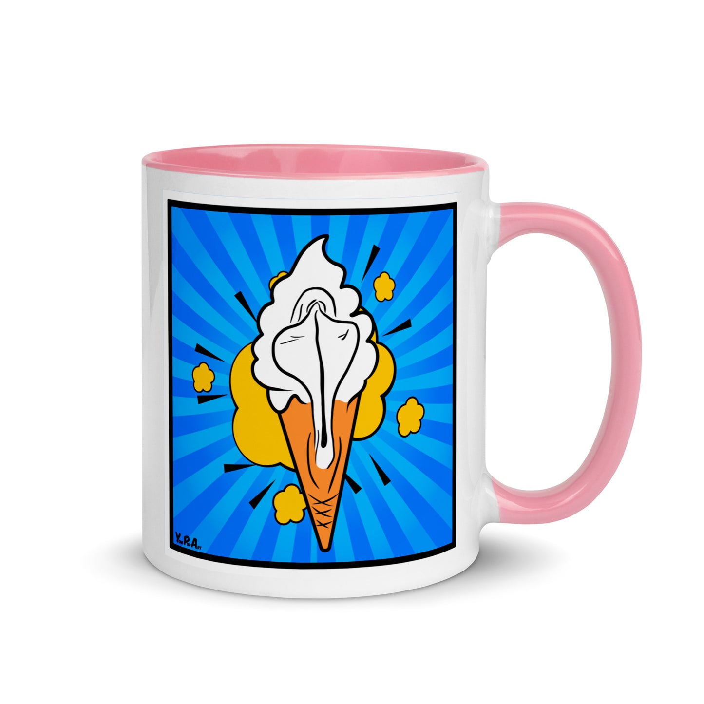 Tasse YoniPopArt "Lick it again" mit farbiger Innenseite