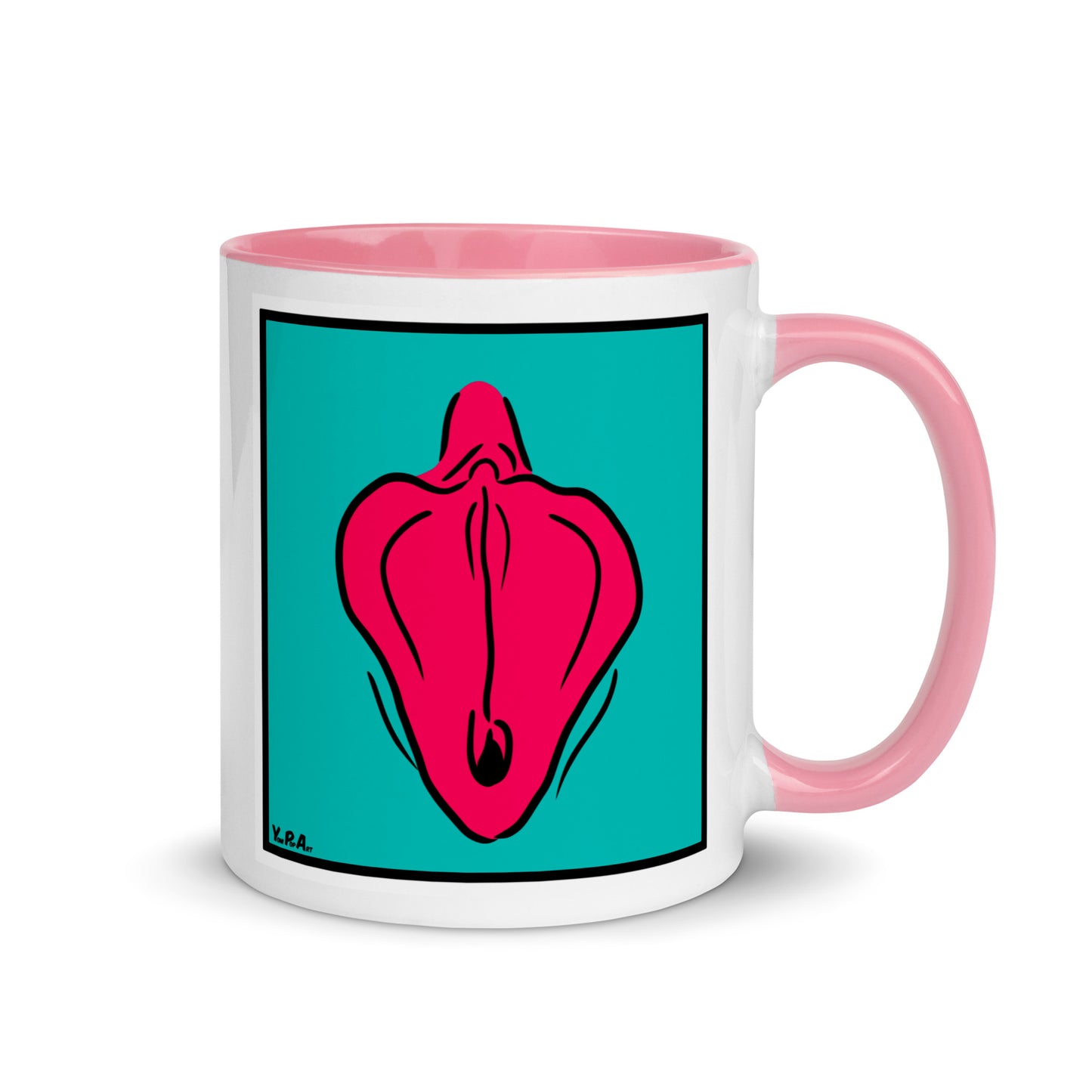 Tasse YoniPopArt "Flaps on inverse colour" mit farbiger Innenseite