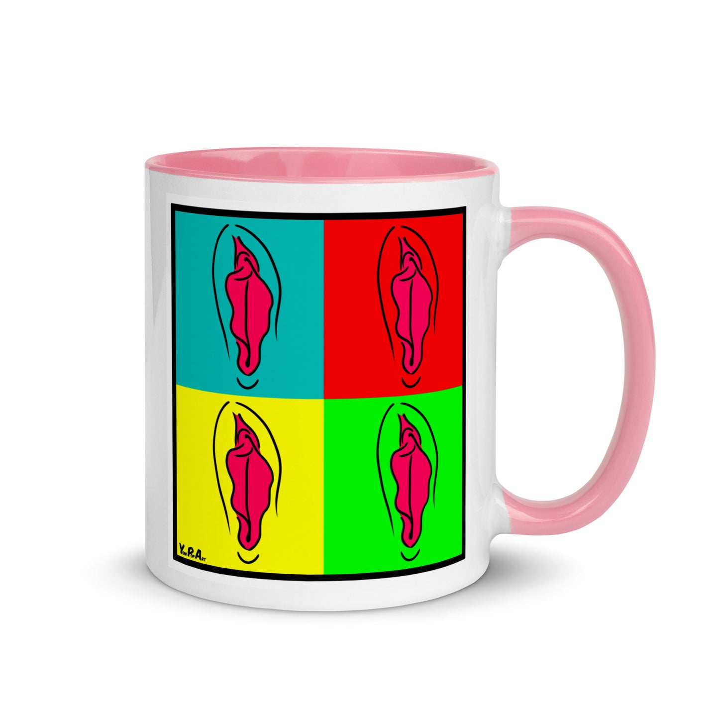 Tasse YoniPopArt "pink pop collection #1" mit farbiger Innenseite