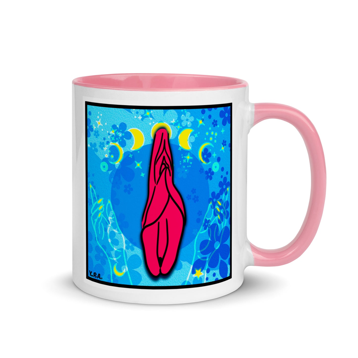 Tasse YoniPopArt "Cycle" mit farbiger Innenseite