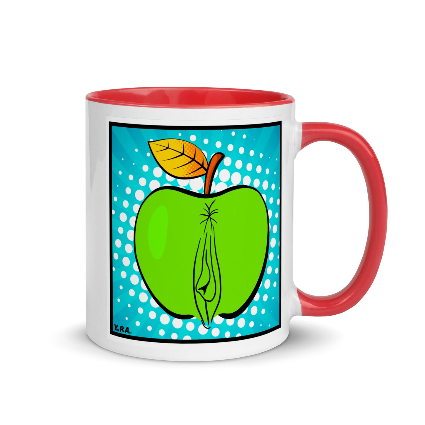 Tasse YoniPopArt "Apple" mit farbiger Innenseite