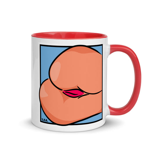 Tasse YoniPopArt "Backside #3 on blue" mit farbiger Innenseite