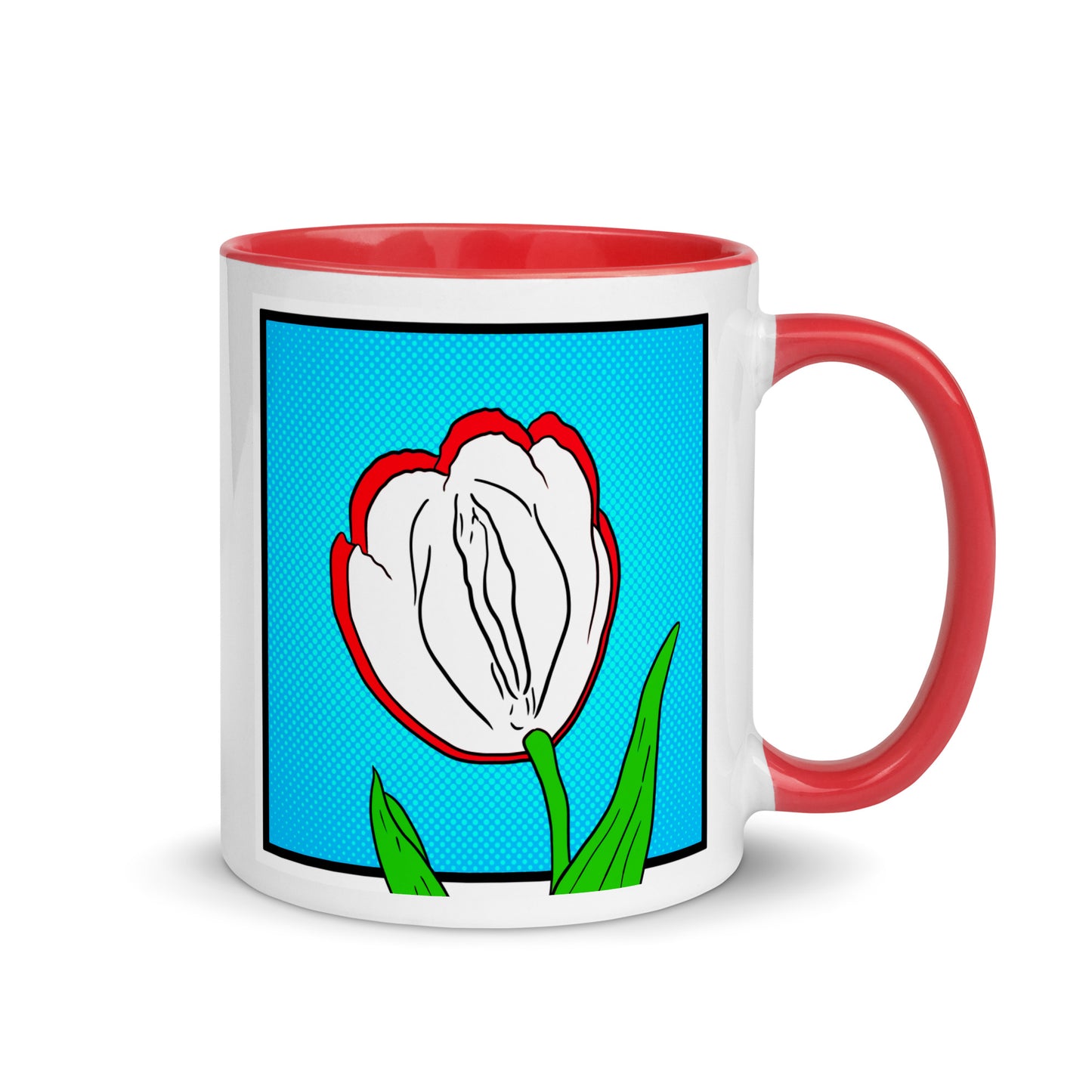 Tasse YoniPopArt #8 mit farbiger Innenseite