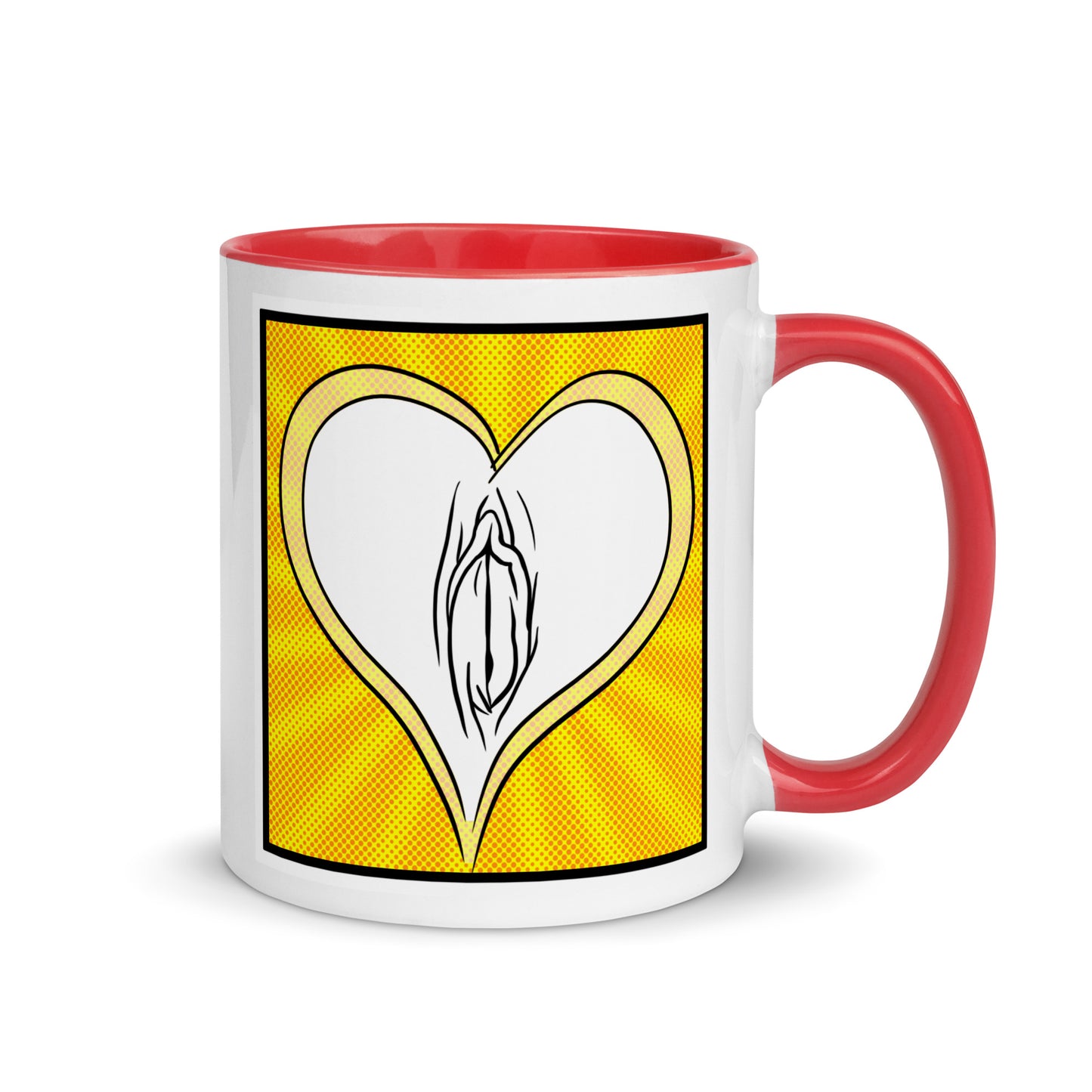 Tasse YoniPopArt #4 mit farbiger Innenseite
