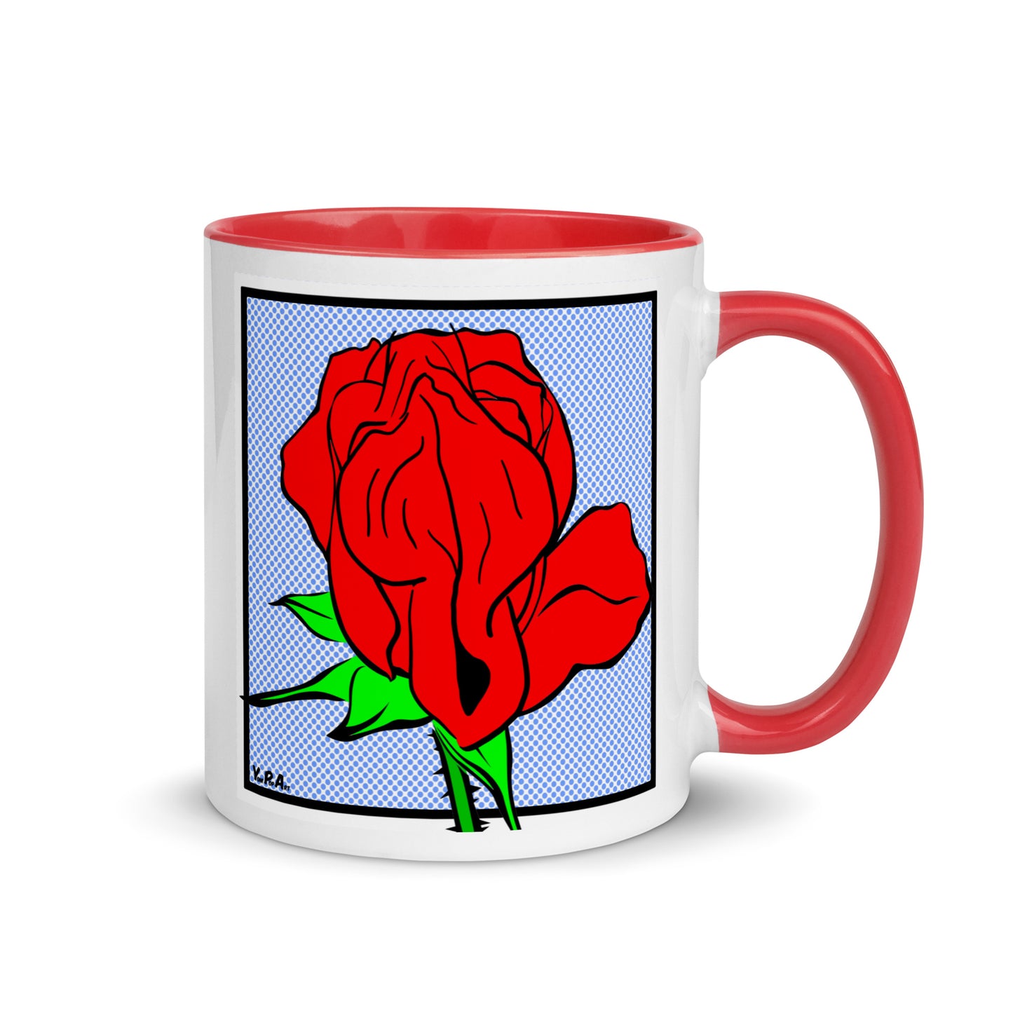 Tasse YoniPopArt "Rose" mit farbiger Innenseite