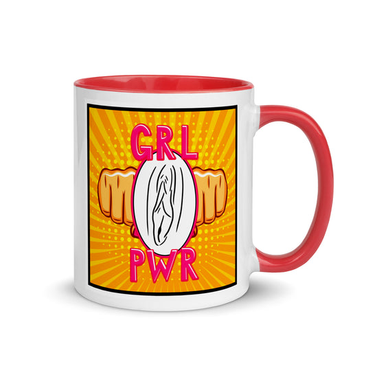 Tasse YoniPopArt "GRLPWR" mit farbiger Innenseite