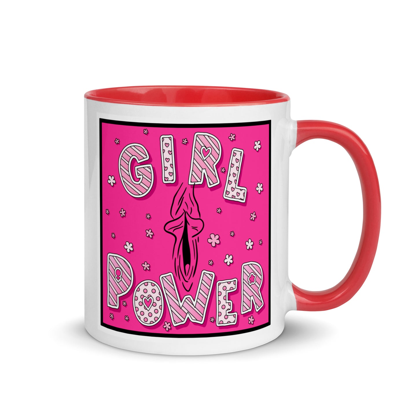 Tasse YoniPopArt "GirlPower" mit farbiger Innenseite