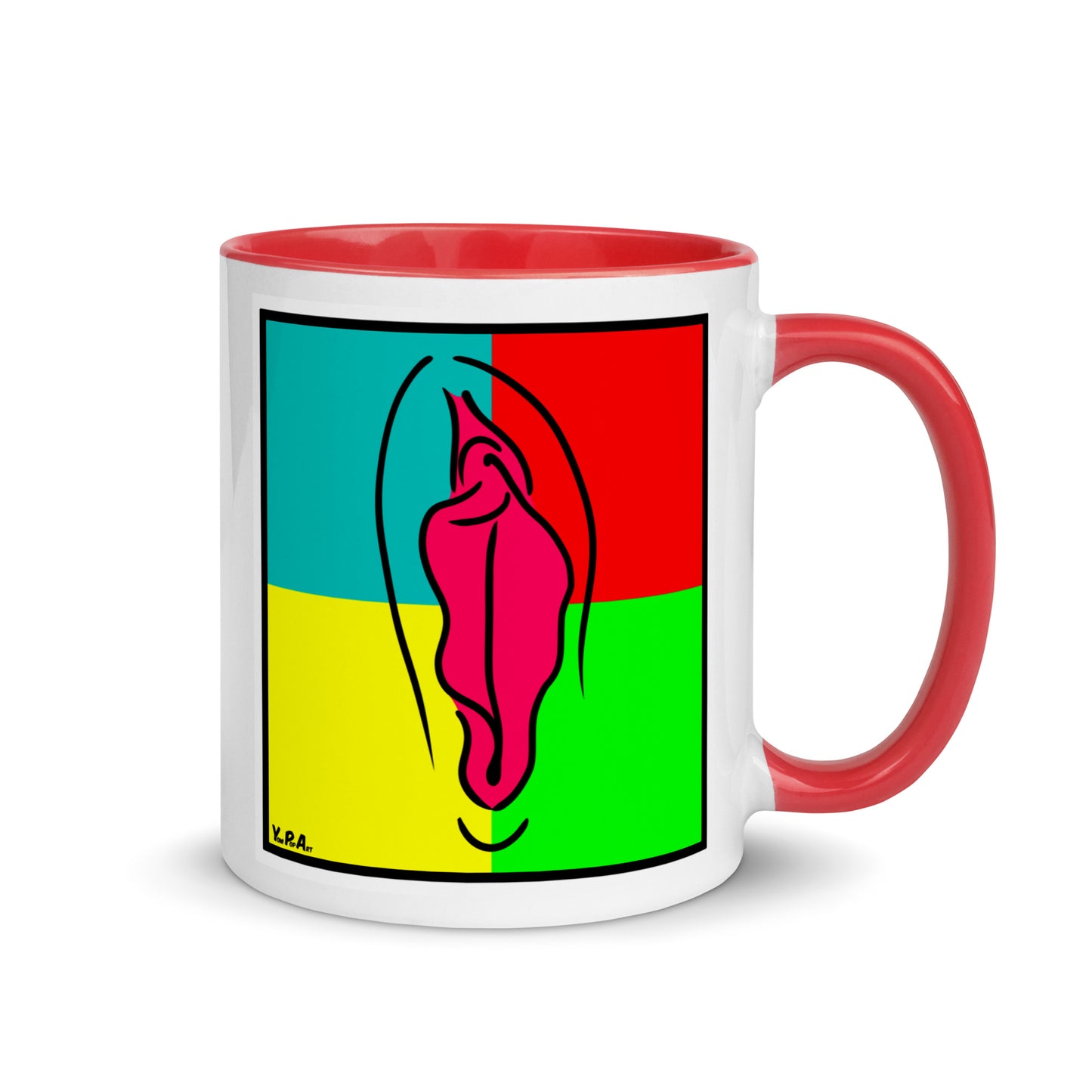 Tasse YoniPopArt "pink pop #1" mit farbiger Innenseite