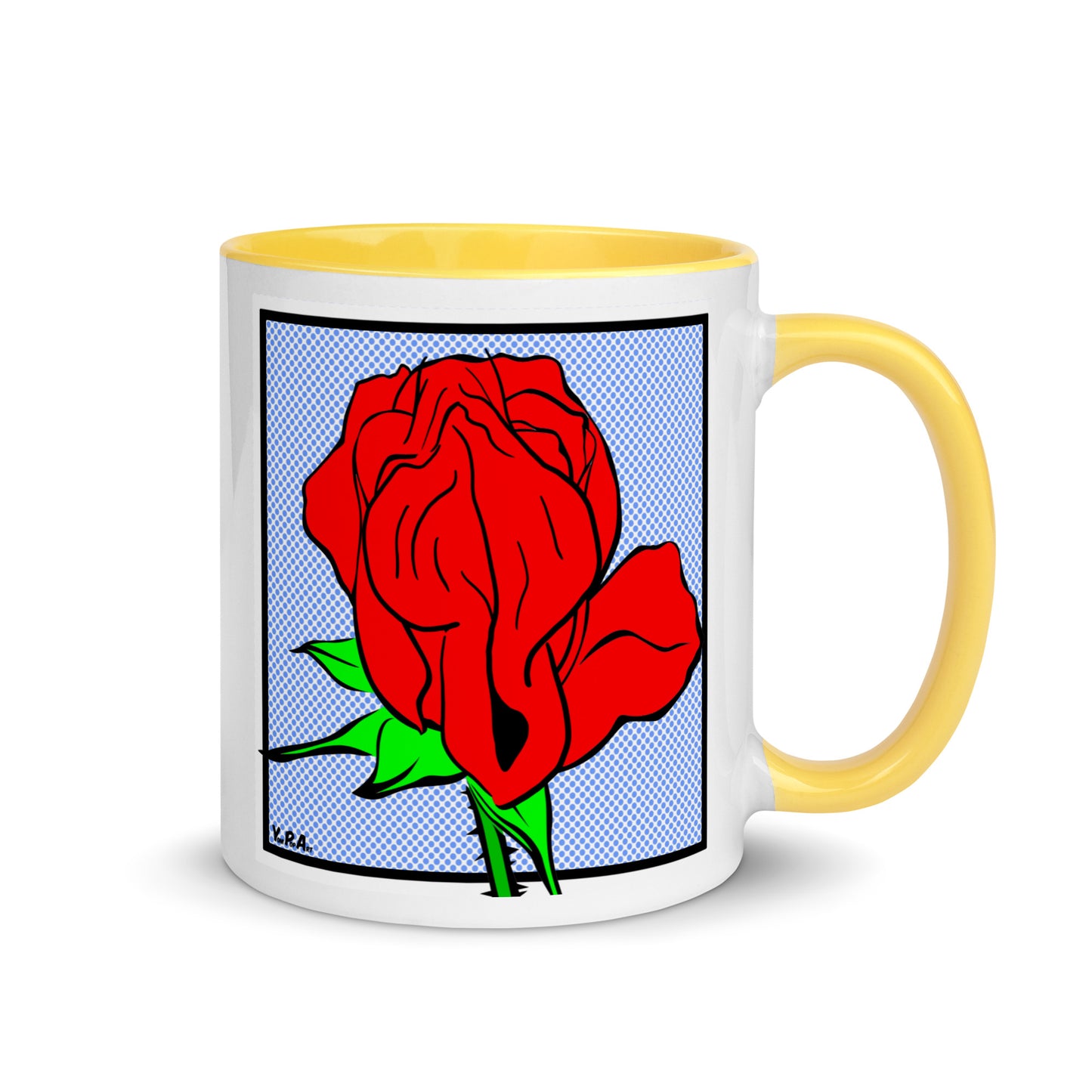 Tasse YoniPopArt "Rose" mit farbiger Innenseite