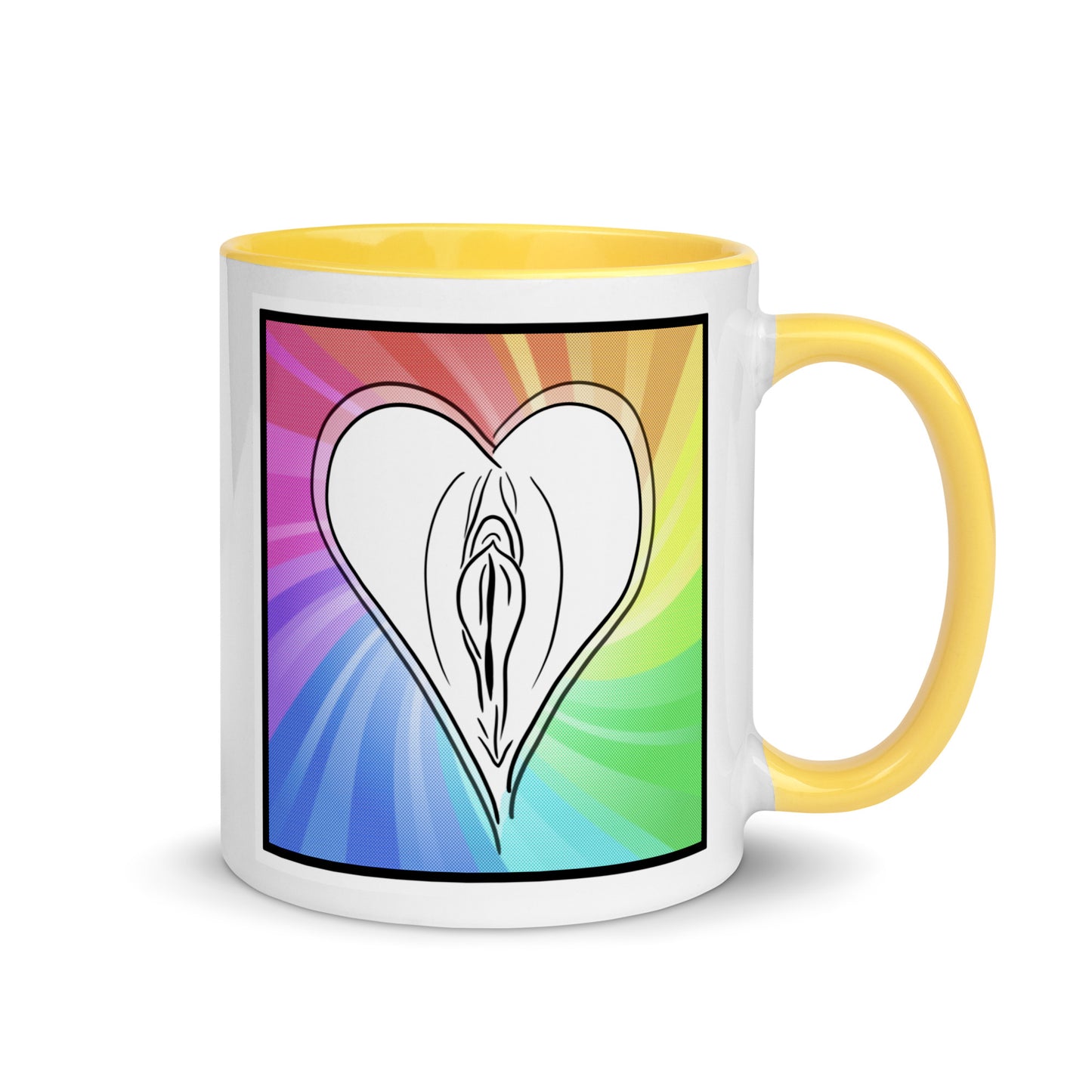 Tasse YoniPopArt "Rainbow" mit farbiger Innenseite