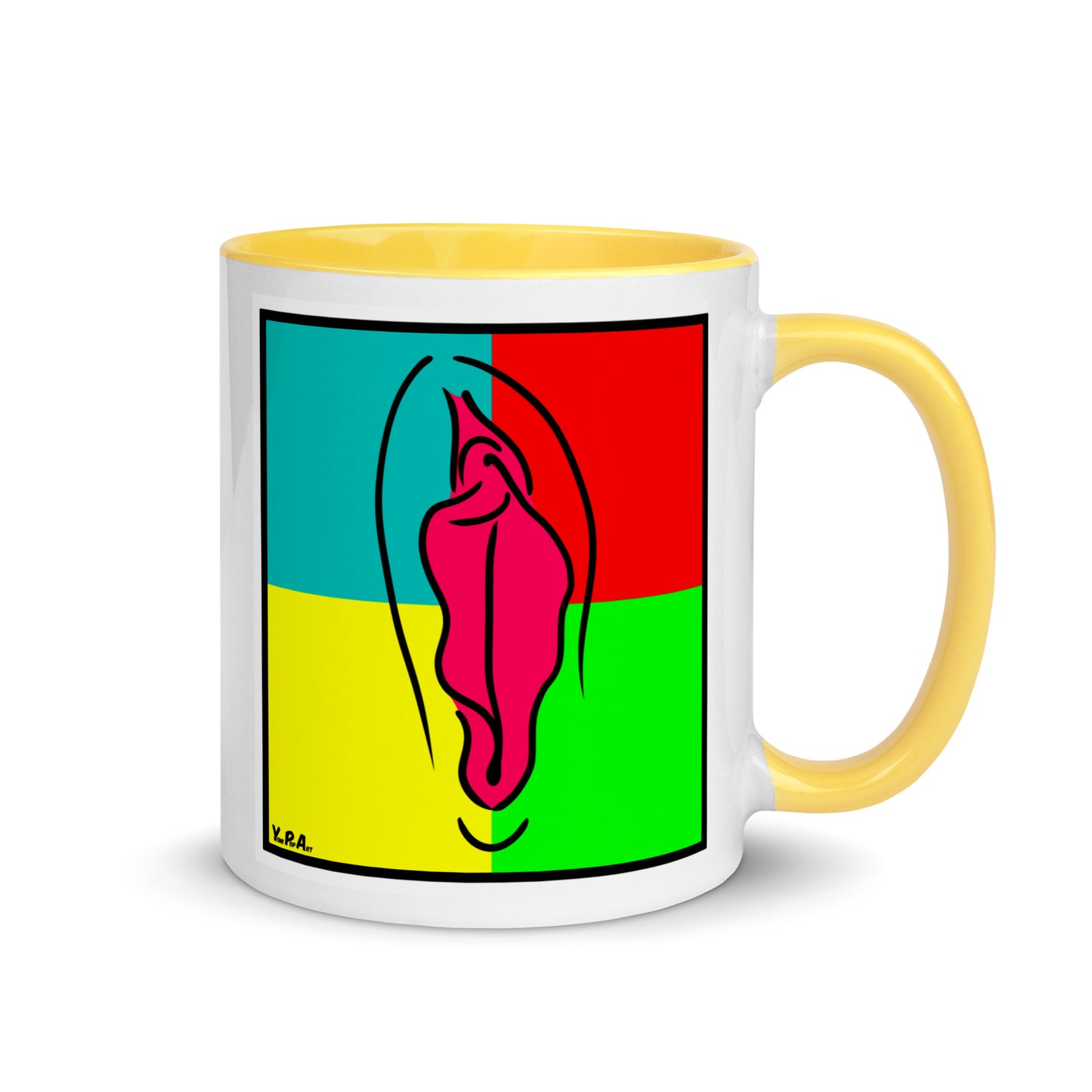 Tasse YoniPopArt "pink pop #1" mit farbiger Innenseite